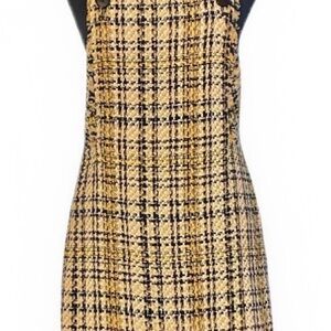 Zara Black and Gold Checkered Mini Dress